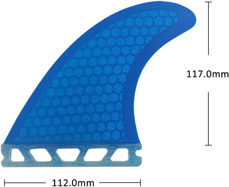 UP SURF UPSURF Single Tab Surfboard Fin Fiberglass+Honeycomb Quad fin S/M Size (Blue G5+GL) - Image 3